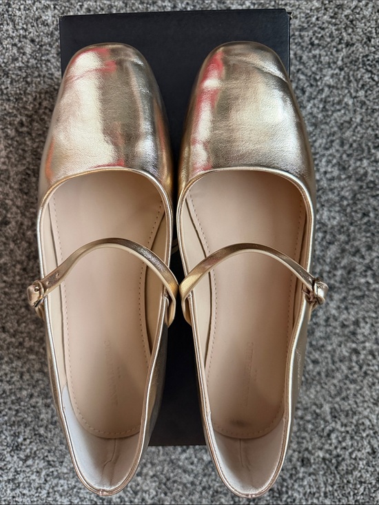 Banana Republic Shoes - Gold Banana Republic Mary Jane Flats - Womens Elegant Metallic Ballet Shoe